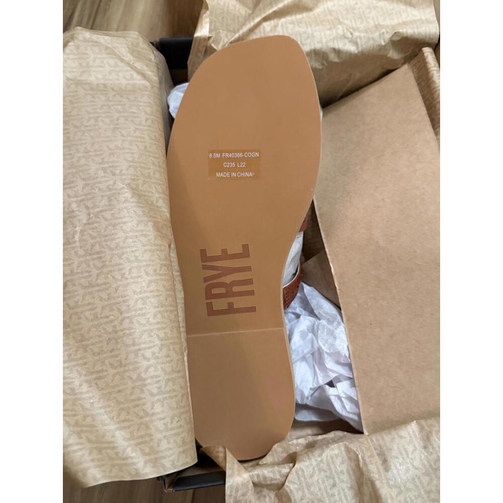 NWT! Frye Strappy Slide Sandal Women's in Cognac Size 8.5 - Picture 5 of 8
